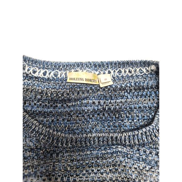 Anthropologie Holding Horses Blue sweater fringe dress women's medium - Picture 5 of 9